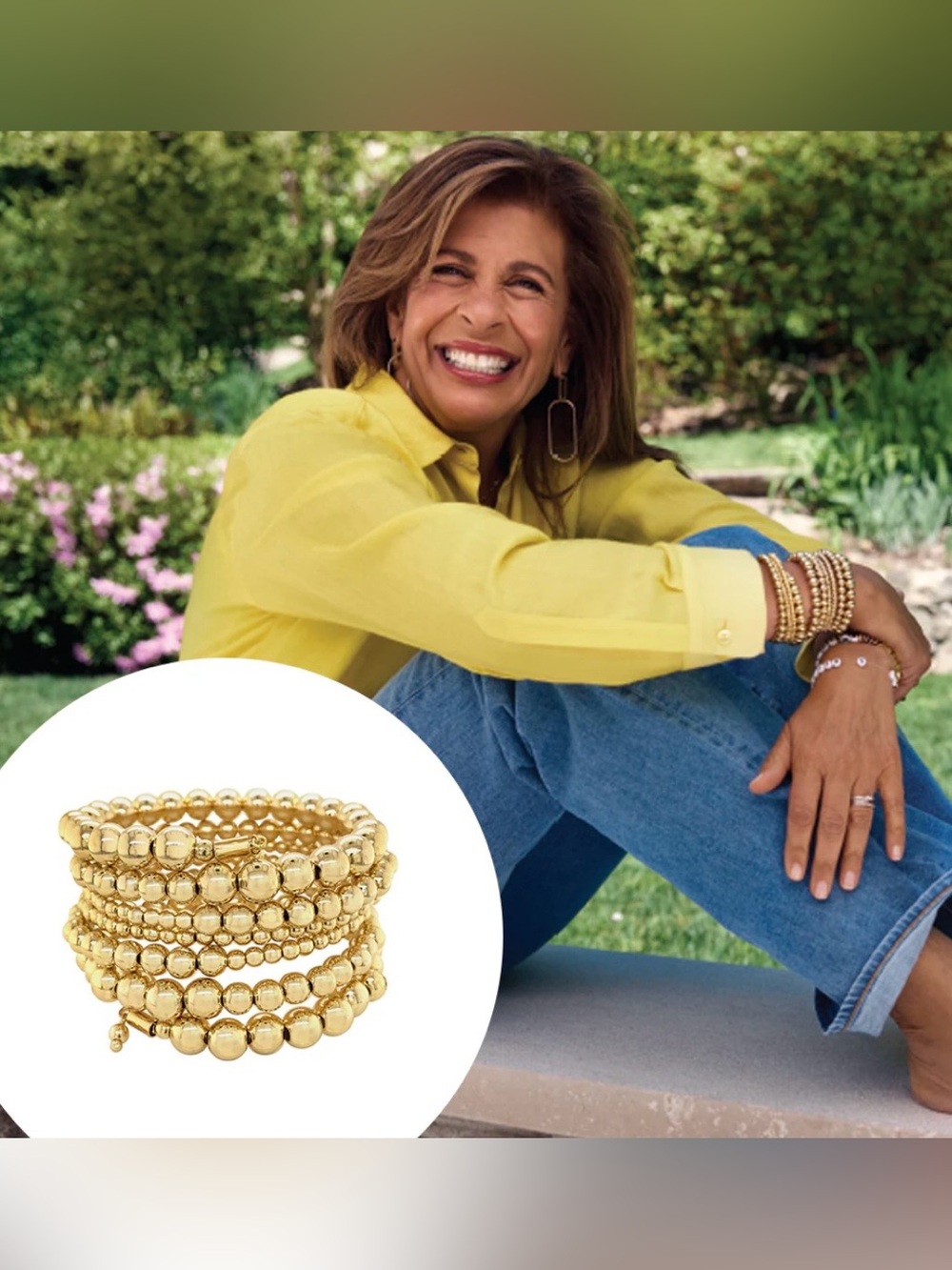 NWT, JENNIFER MILLER Multi Ball Yellow Gold Plated Beaded Coil Bracelet
